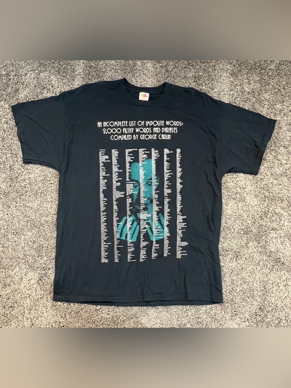 George Carlin Impolite Words Tshirt Men’s Size 2XL Vintage Fruit of the Loom